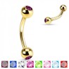 Piercing arcade 8mm, plaqué or, boules 3mm avec cristal8.50€