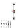 Piercing industriel 38mm tête de mort yeux zirconium 7.50€