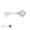 Piercing Téton plaqué rhodium avec coeur en opale de synthèse10,50€