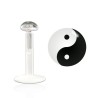 Labret 6mm ou 8mm logo yin-yang en Bioflex