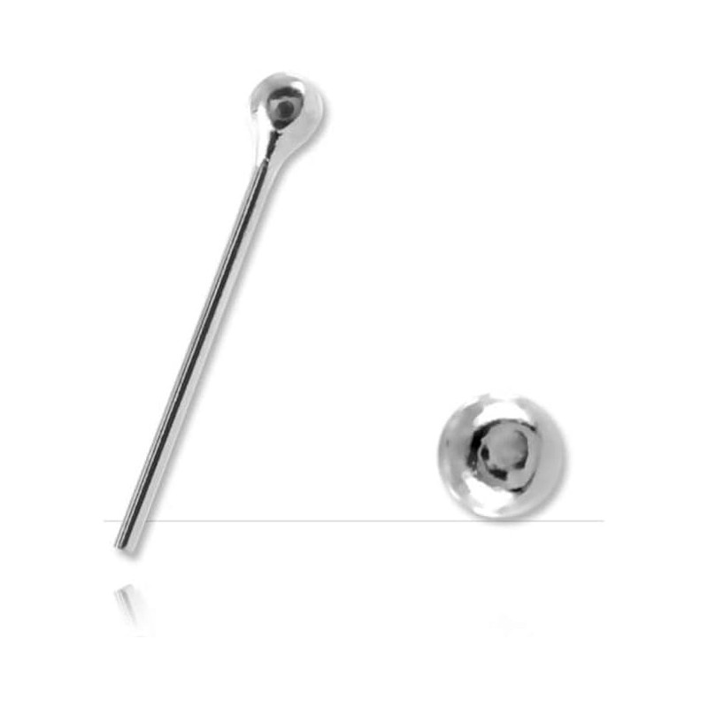 Piercing nez droit clou boule 1,5mm argent 6.85€