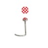 Piercing nez coudé queue tire-bouchon damier rouge et blanc 3.99€