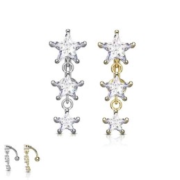 Piercing nombril inversé avec trois étoiles  21.90€