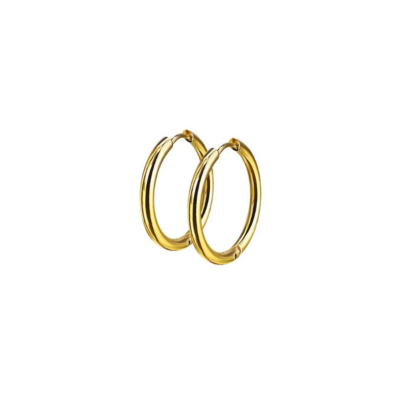 Boucles d'oreilles anneaux dorés 14mm ou 20mm plaqué or 11.45€