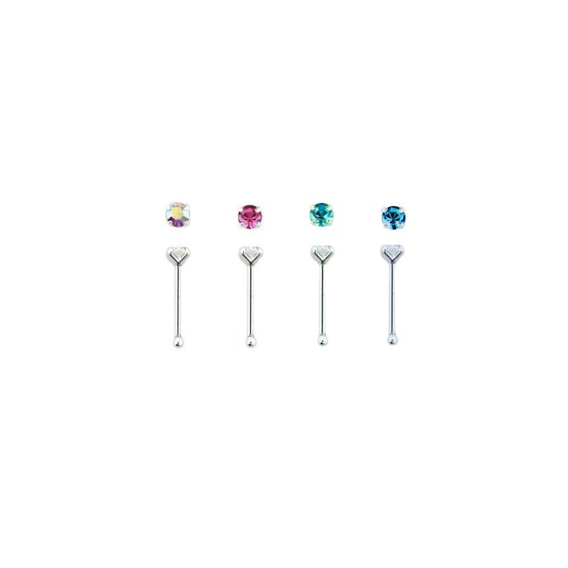 Piercing nez droit zirconium 2mm serti 4.59€