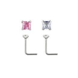 Piercing nez coudé zirconium 2,5mm serti 5.60€