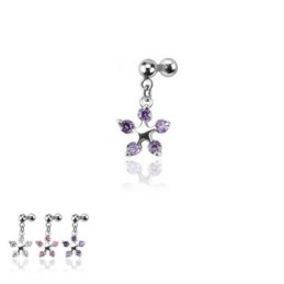 Piercing Tragus pendentif fleur en zirconium 6.75€