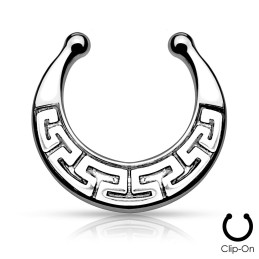 Faux piercing septum motif labyrinthe plaqué Rhodium 6,60€