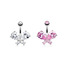 Piercing banane papillon en cristal acier chirurgical NOM029 8.90€