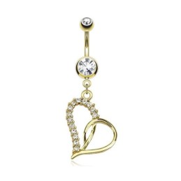 Piercing nombril cœur loop plaqué or 14 carats 16.35€