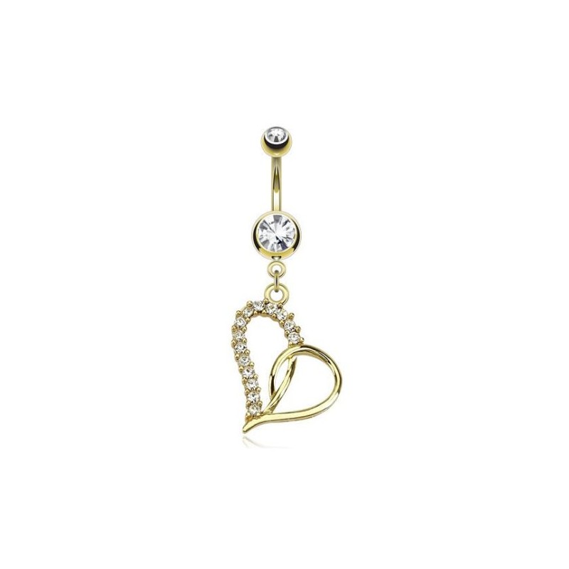 Piercing nombril cœur loop plaqué or 14 carats 16.35€