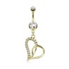 Piercing nombril cœur loop plaqué or 14 carats 16.35€