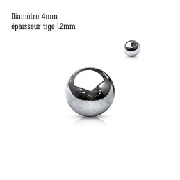 Boule acier diamètre 4mm pour piercing épaisseur 1.2mm