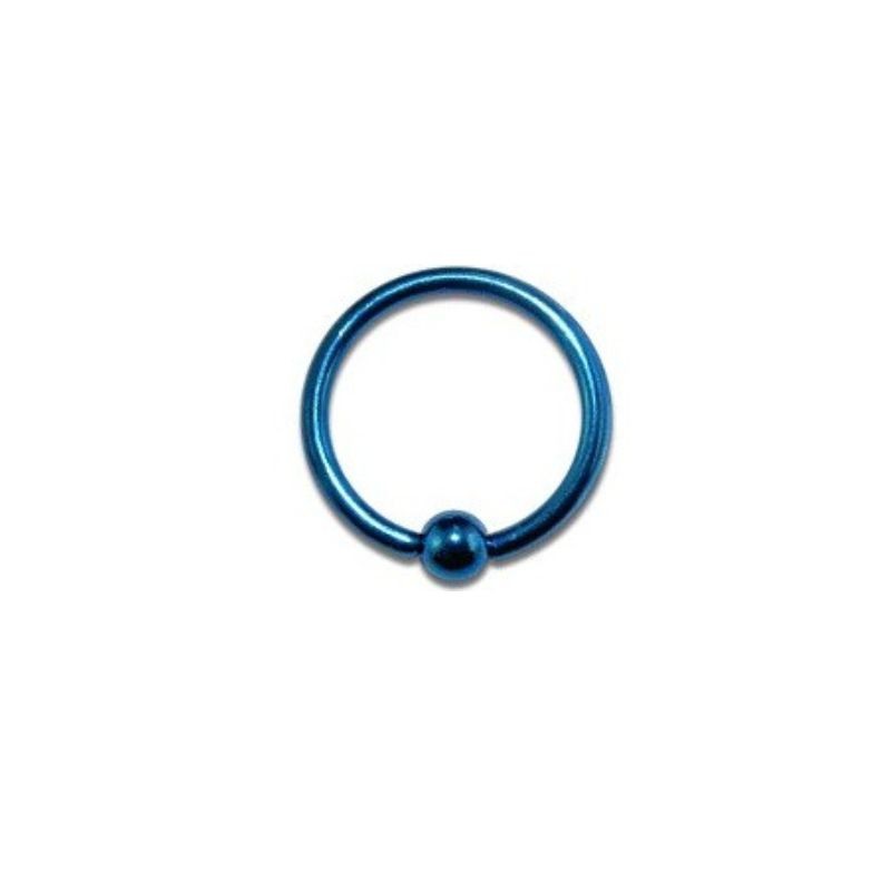 Anneau 8mm acier anodisé bleu et boule captive épaisseur 4.99€