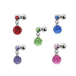 Piercing  cartilage et tragus pendentif boule 6.95€