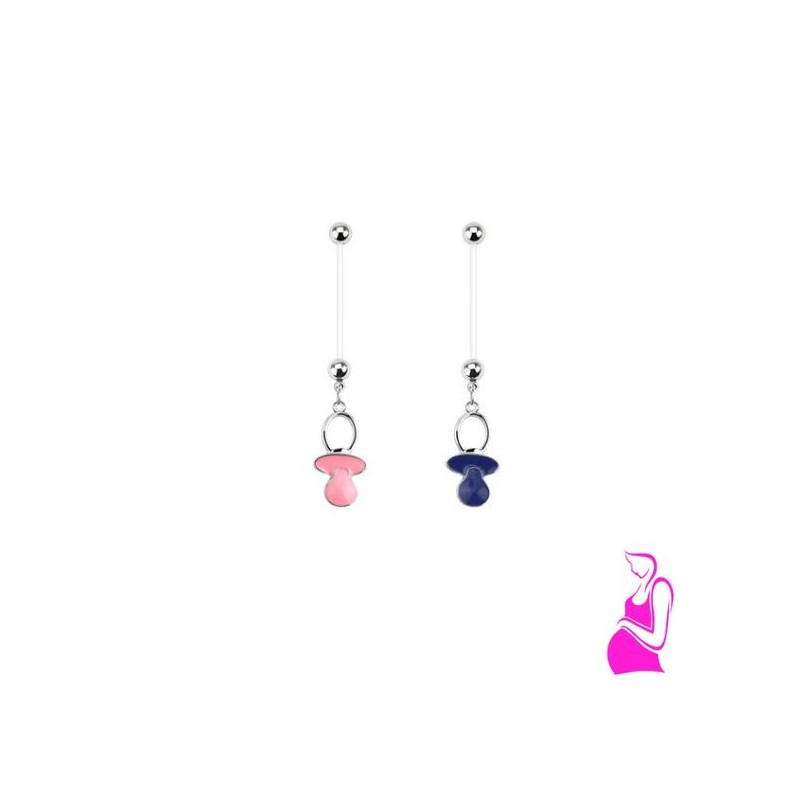 Barre De Piercing Nombril Grossesse - Longueur 25 Mm, Diamètre 1.6 Mm, Acrylique, Rétention Sûre