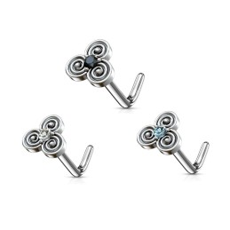 Piercing nez triskel symbole celtique avec zirconium au centre 5.00€