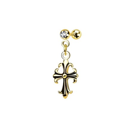 Piercing hélix cartilage avec une croix celtique, plaqué or  8.90€