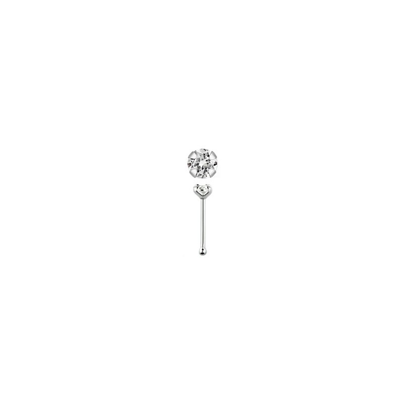 Piercing nez droit 6mm avec cristal 2,5mm serti 4.80€