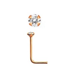 Piercing nez coudé plaqué or rose  18 carats avec cristal7.75€