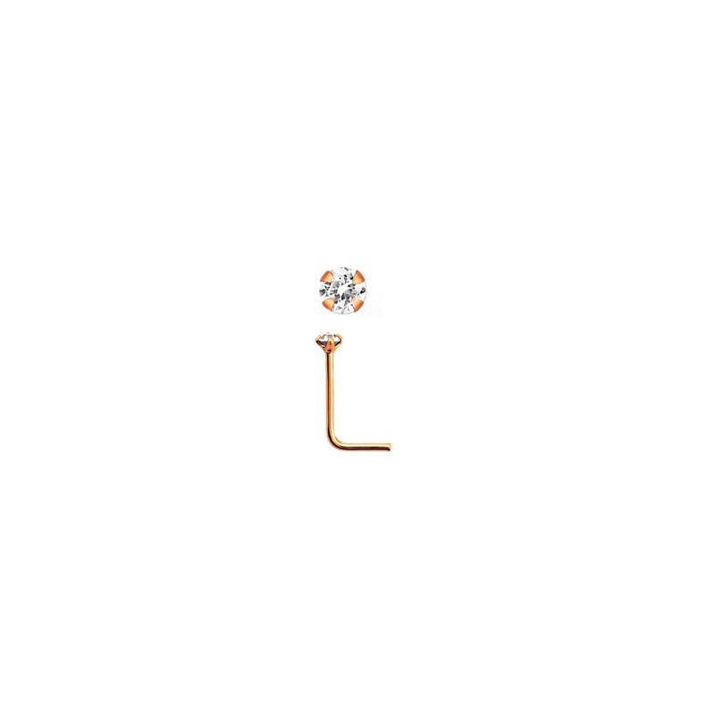 Piercing nez coudé plaqué or rose  18 carats avec cristal7.75€