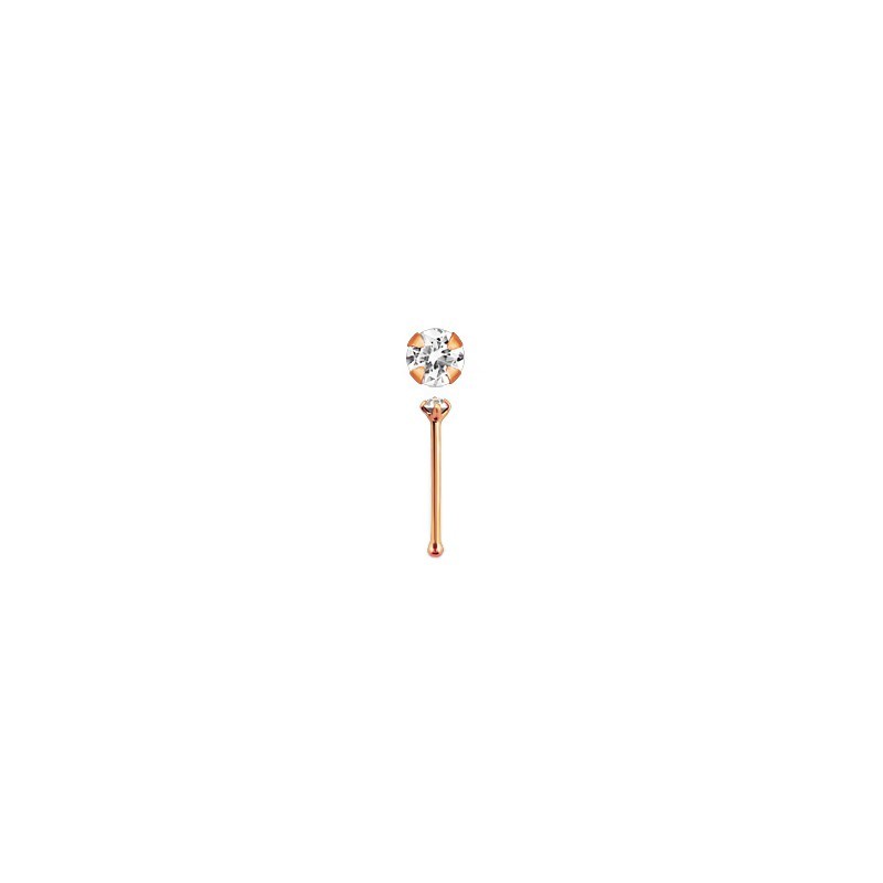 Piercing nez droit plaqué or rose avec cristal serti7.30€