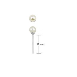 Piercing nez à plier avec une boule perle nacrée 3mm  4.95€