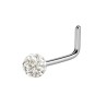 Piercing nez coudé et boule en cristal blanc  4.90€