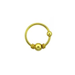 Piercing anneau 10mm plaqué or avec boule 6.90€