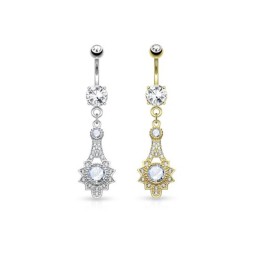 Piercing nombril 10mm pendentif tribal en forme de soleil  10.50€