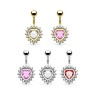 Piercing nombril  cœur avec un zirconiums blancs et cristal9.95€