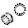 Piercing tunnel zirconiums blancs et noirs 4mm à 14mm 5.40€