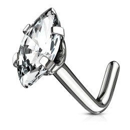 Piercing nez coudé acier chirurgical avec une marquise7.25€