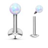 Piercing labret 6mm boule opale blanche filetage interne6,90€