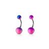 Piercing nombril boules rose et violette ou rose et bleue6.00€