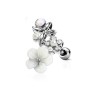 Piercing hélix avec fleurs et perles blanches HEL012 6.80€