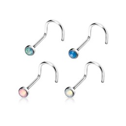 Piercing nez coudé avec une opale colorée 4.75€