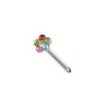 Piercing clou de Nez fleur multicolore en pierres de Zirconium 5.80€