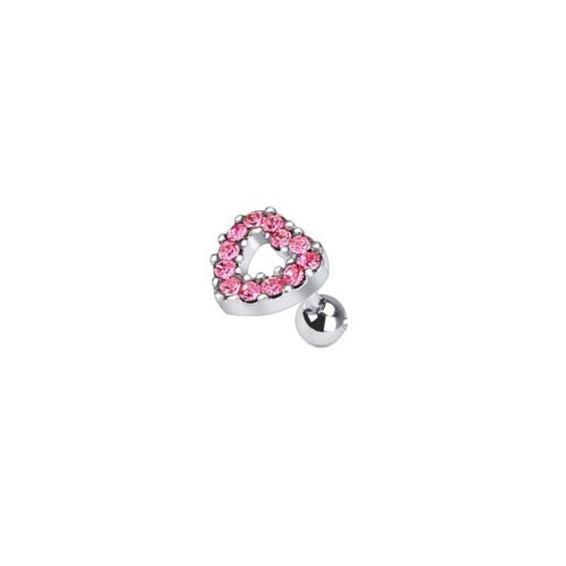 Piercing cartilage tragus cœur rose 5.75€