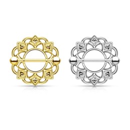 Piercing téton couronne mandala plaqué or ou plaqué rhodium 14.99€