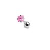 Piercing tragus hélix lobe tête de bijou cristal carrée rose 5.35€