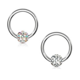 Piercing anneau boule captive incrustée de cristaux  5.99€