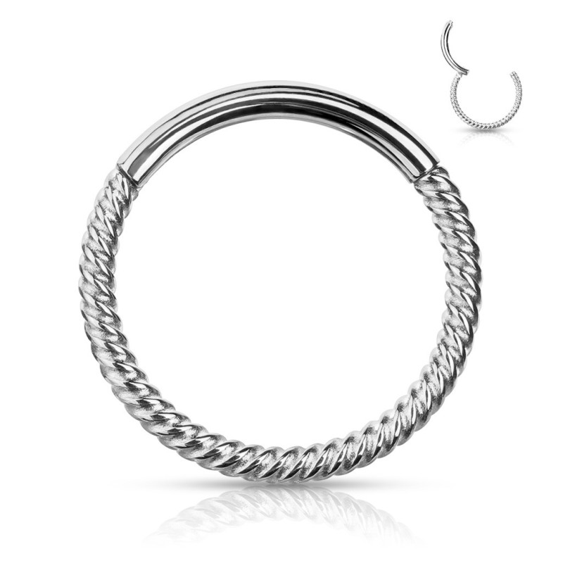 Piercing anneau 10mm articulé torsadé 6.40€