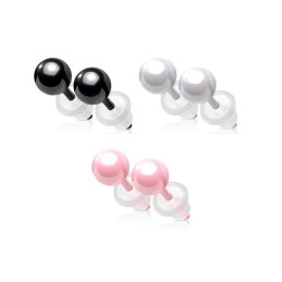 Puces d'oreilles boules en céramique noires, blanches ou roses 5.99€