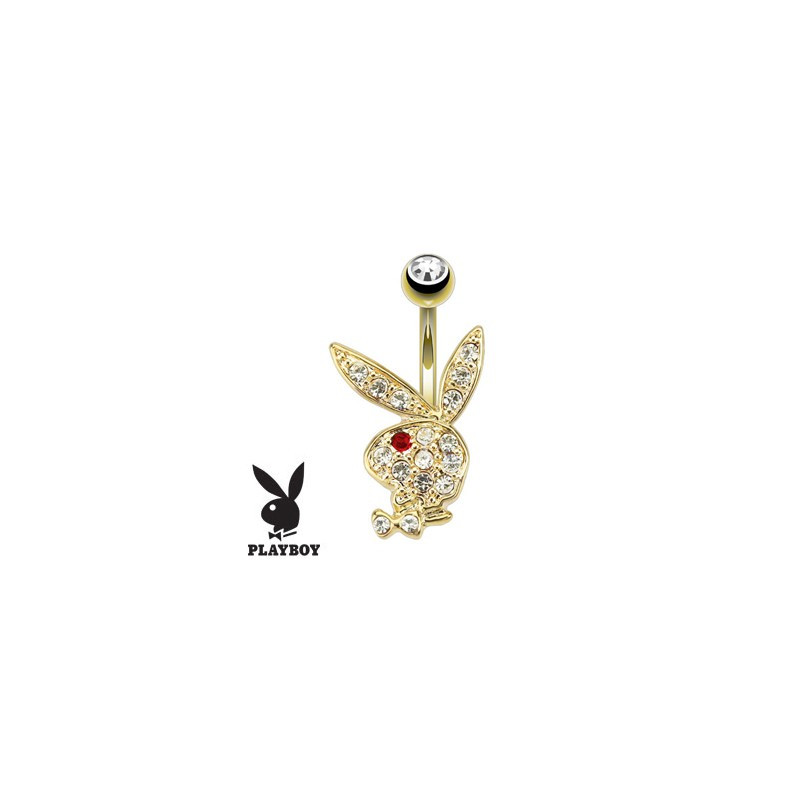 Playboy nombril, piercing banane plaqué Or 14k œil noir14.35€