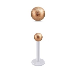 Piercing labret 10mm avec boule dorée dépolie 3mm 4.49€