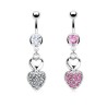 Piercing nombril duo de cœurs acier et cristal7,59€