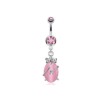 Piercing nombril pierre ovale rose serti 7,60€