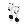 Paire de boucles d'oreilles clicker acier pendentif noir avec des chiffres romains 12,00€ sur piercing-alice.fr