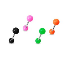 Piercing langue boules acryliques couleurs fashy 3,50€